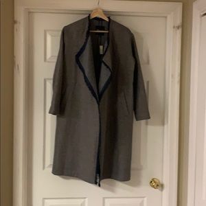 Madewell grey, navy and beige lightweight coat